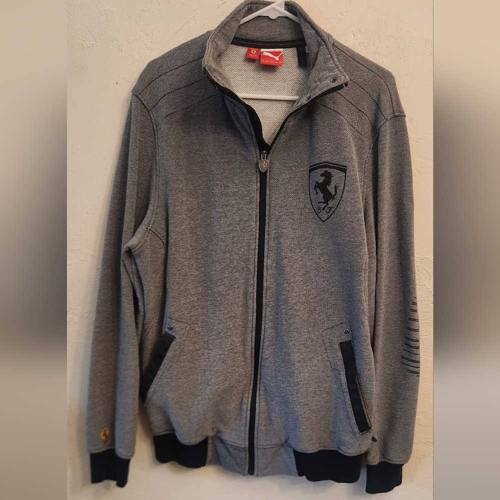 Puma Gray Lightweight Shirt Jacket with Stand-Up Collar
